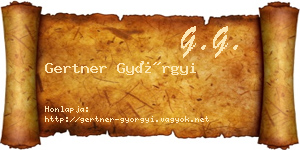 Gertner Györgyi névjegykártya